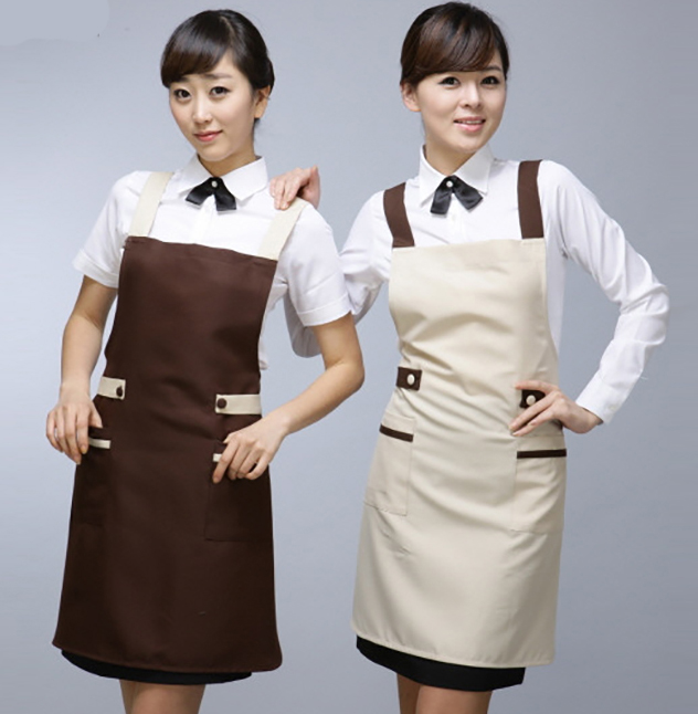 最新款快餐廳奶茶店服務員工作服圍裙圖片