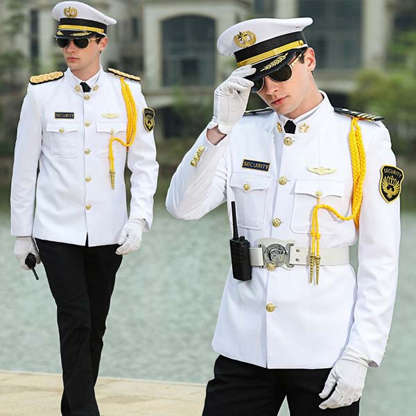 白色海軍風的金碧物業管理保安員保安服秋冬裝